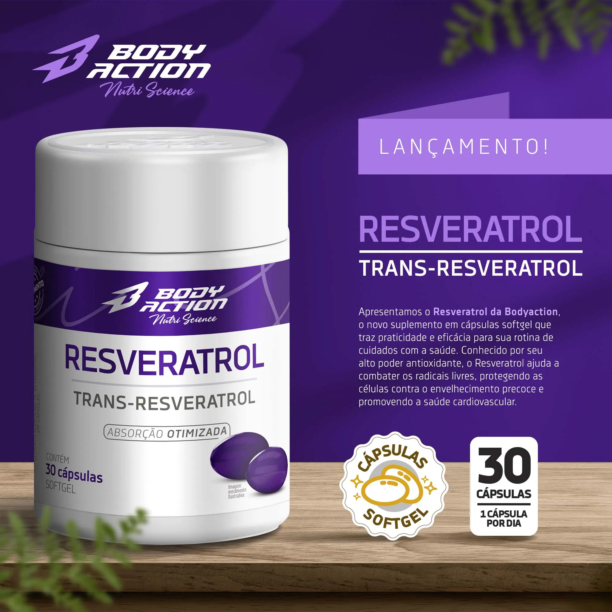 Resveratrol | 30 Cápsulas - Bodyaction 2