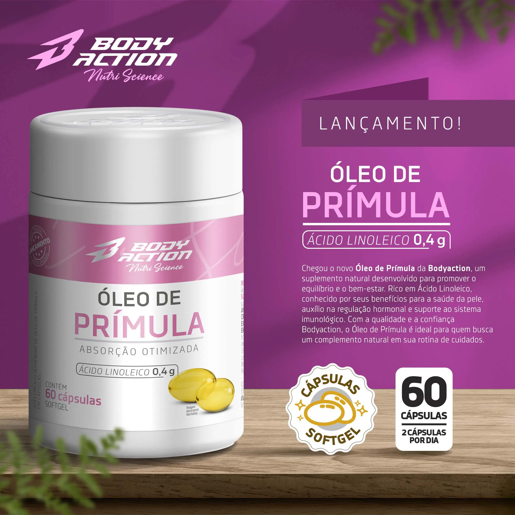 Óleo de Prímula | 60 Cápsulas - Bodyaction 2