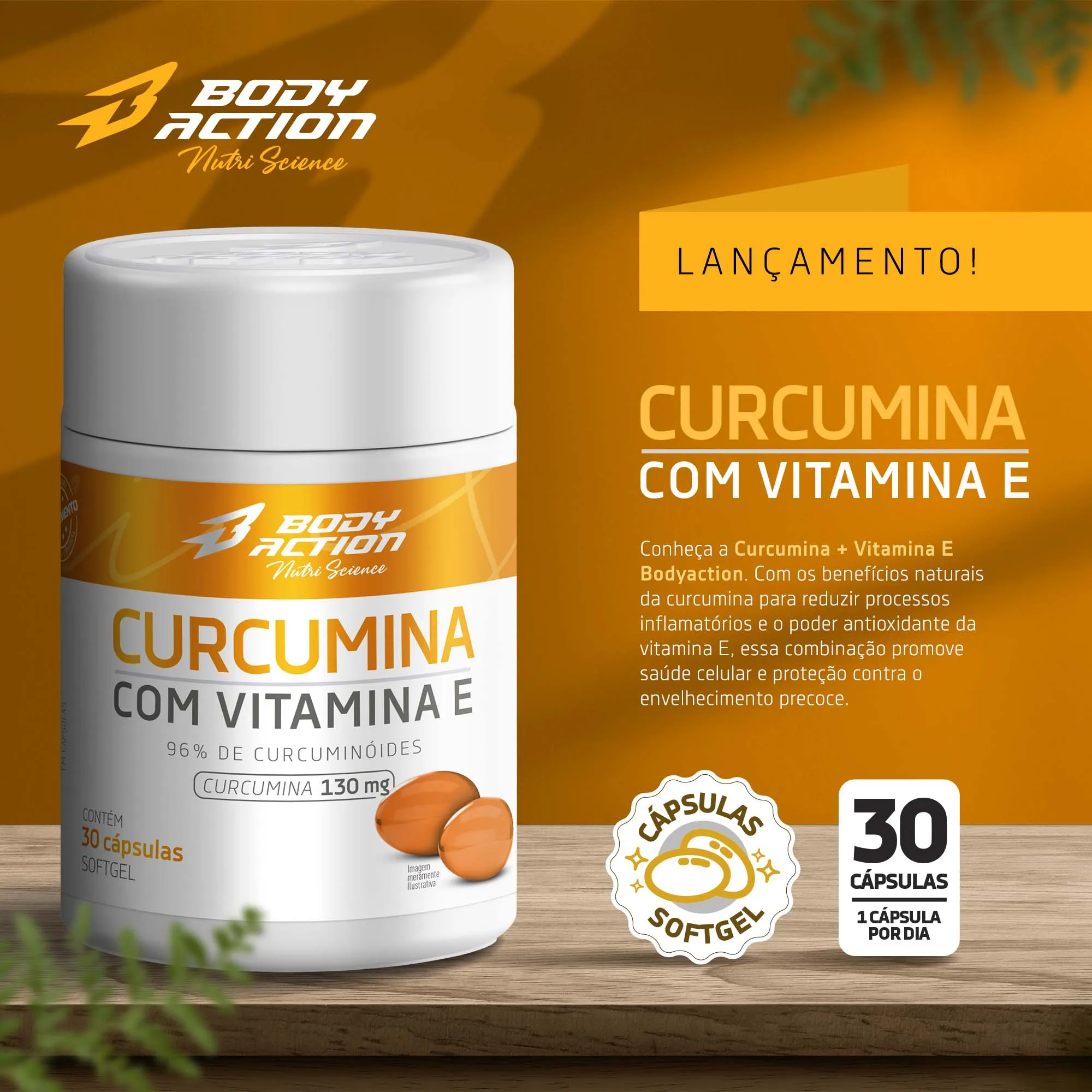 Curcumina com Vitamina E | 30 Cápsulas - Bodyaction 2