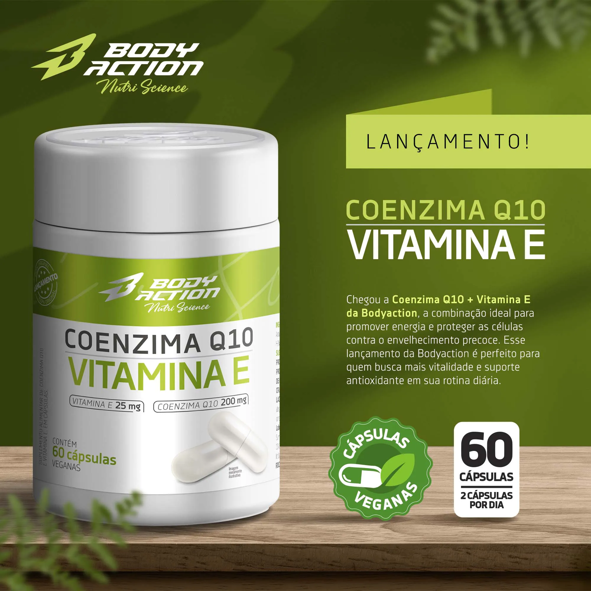Coenzima Q10 + Vitamina E | 60 Cápsulas - Bodyaction 2