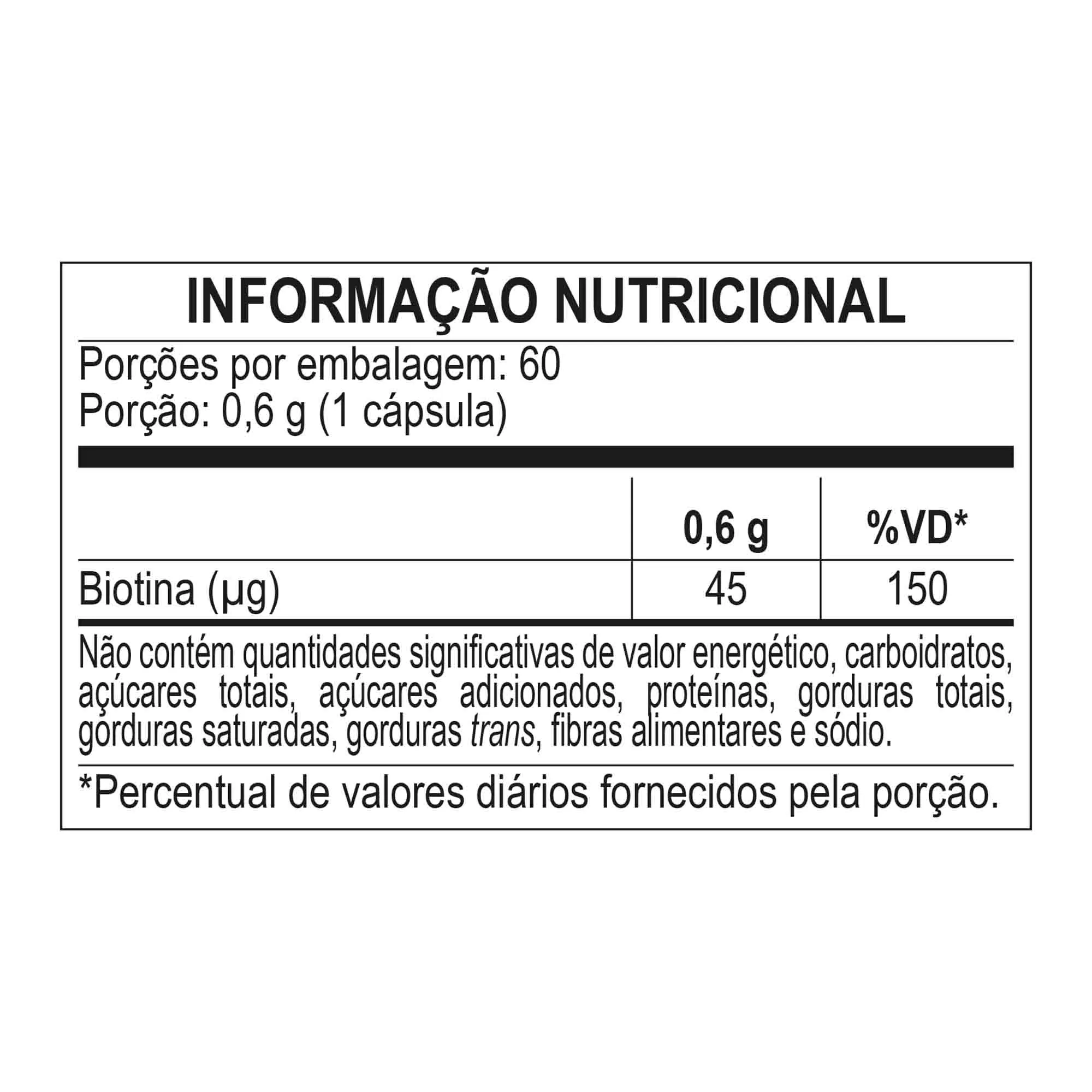 Biotina 100% Pura | 60 Cápsulas - Bodyaction 3