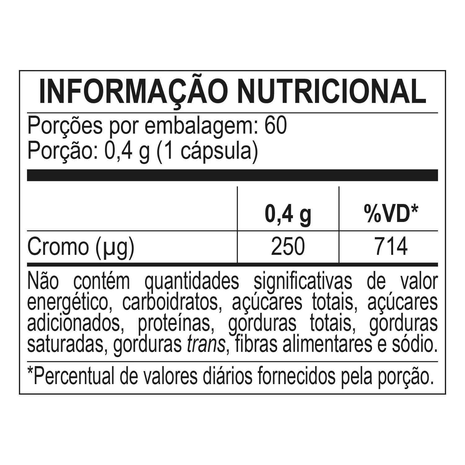 Cromo Redux 250 | Picolinato de Cromo | 250mcg | 60 Cápsulas - Bodyaction 2