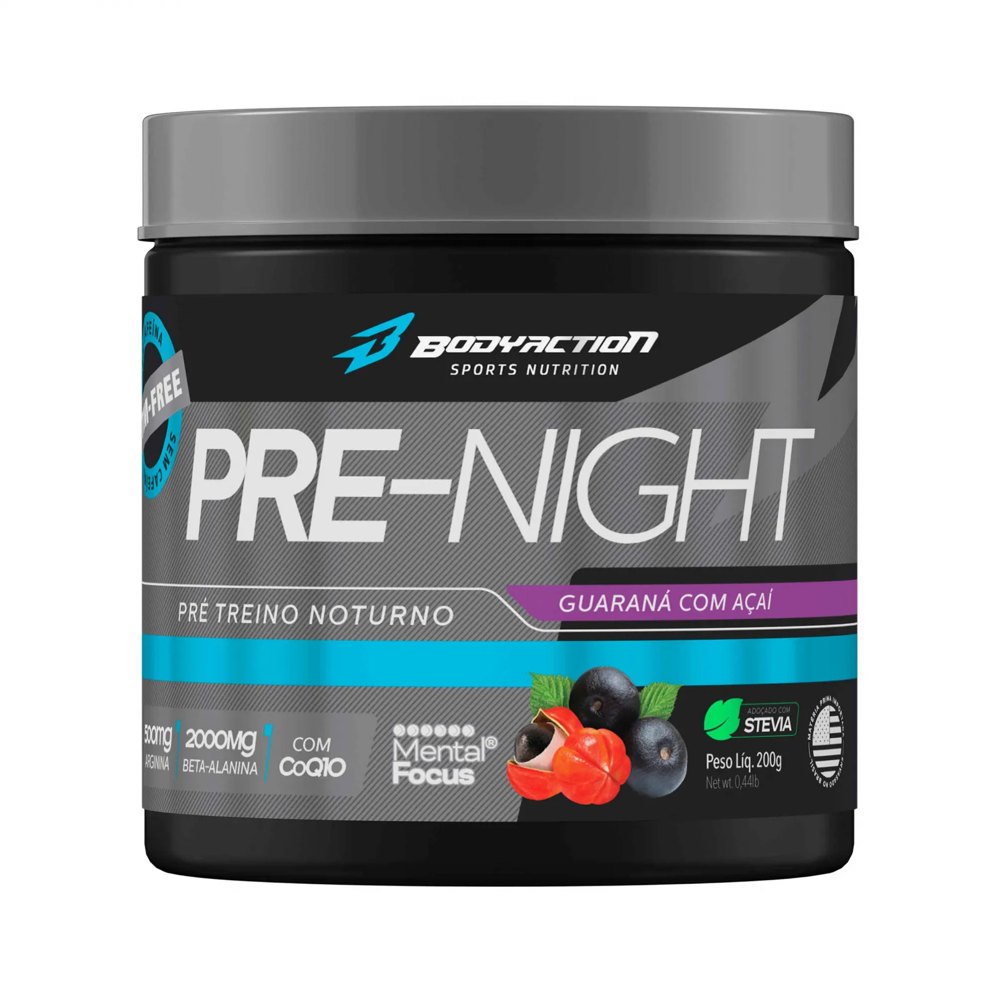 Pré-Treino Sem Cafeína | Pre-Night | 200g - Bodyaction 1
