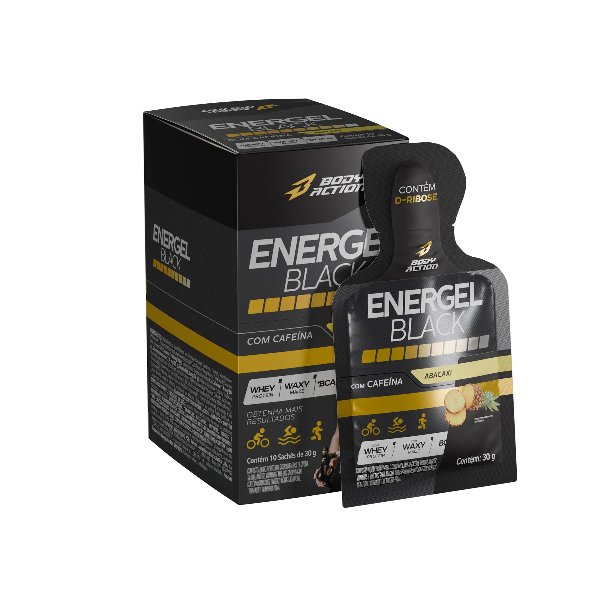 Energel Black | 10 Sachês de 30g- Bodyaction 1