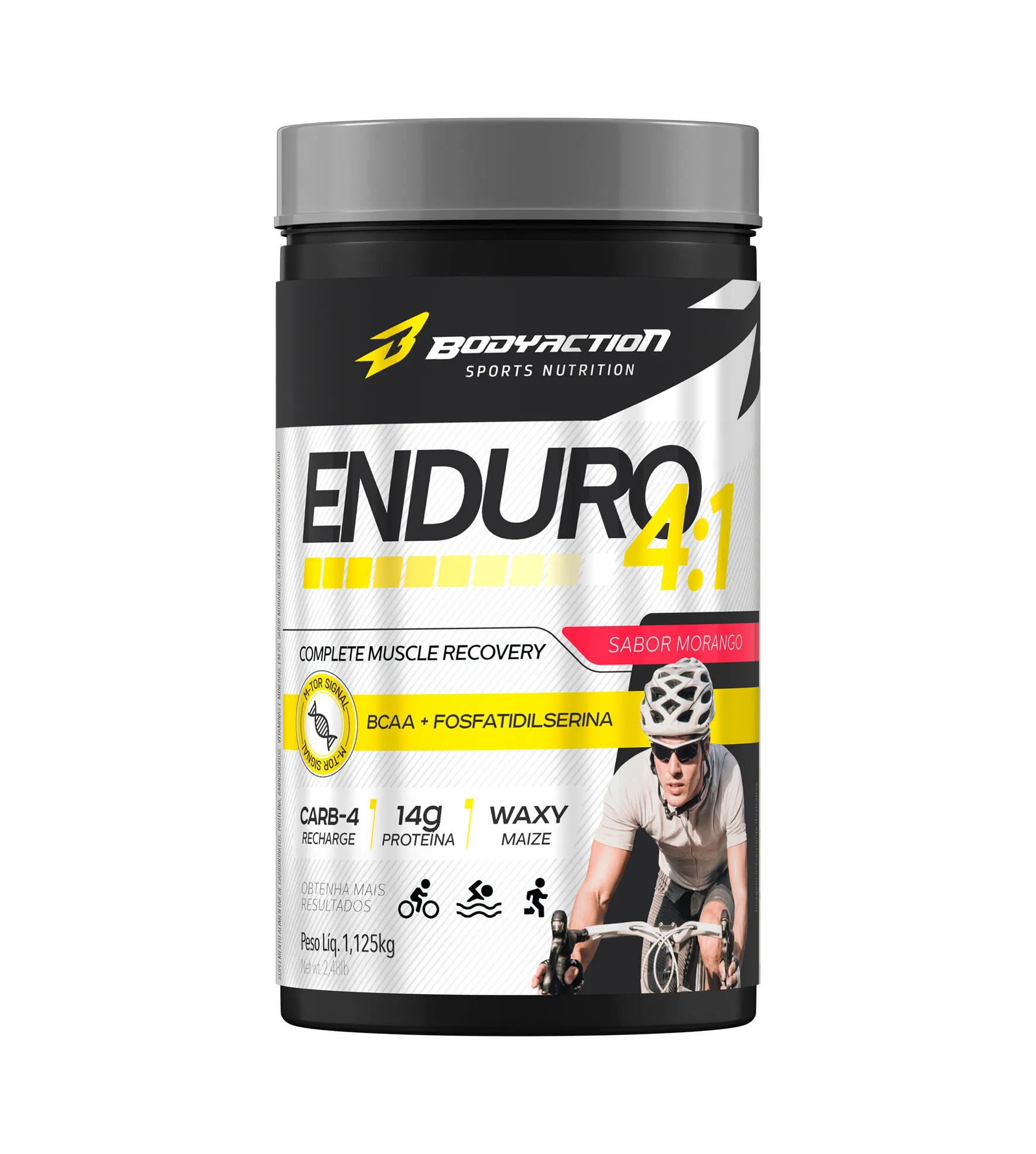 Enduro 4:1 | Carboprotein Morango | 1,1kg - Bodyaction 1