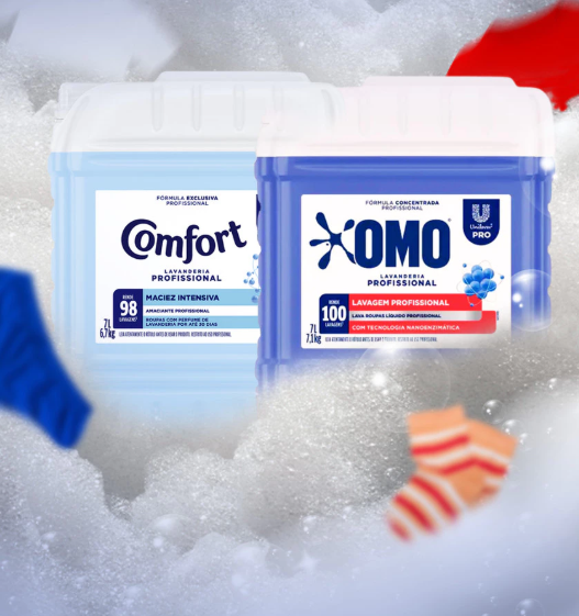 Kit Lavandeira: Lava Roupas Líquido Lavanderia Pro Omo 7L + Amaciante Lavanderia Pro Comfort 7L 4