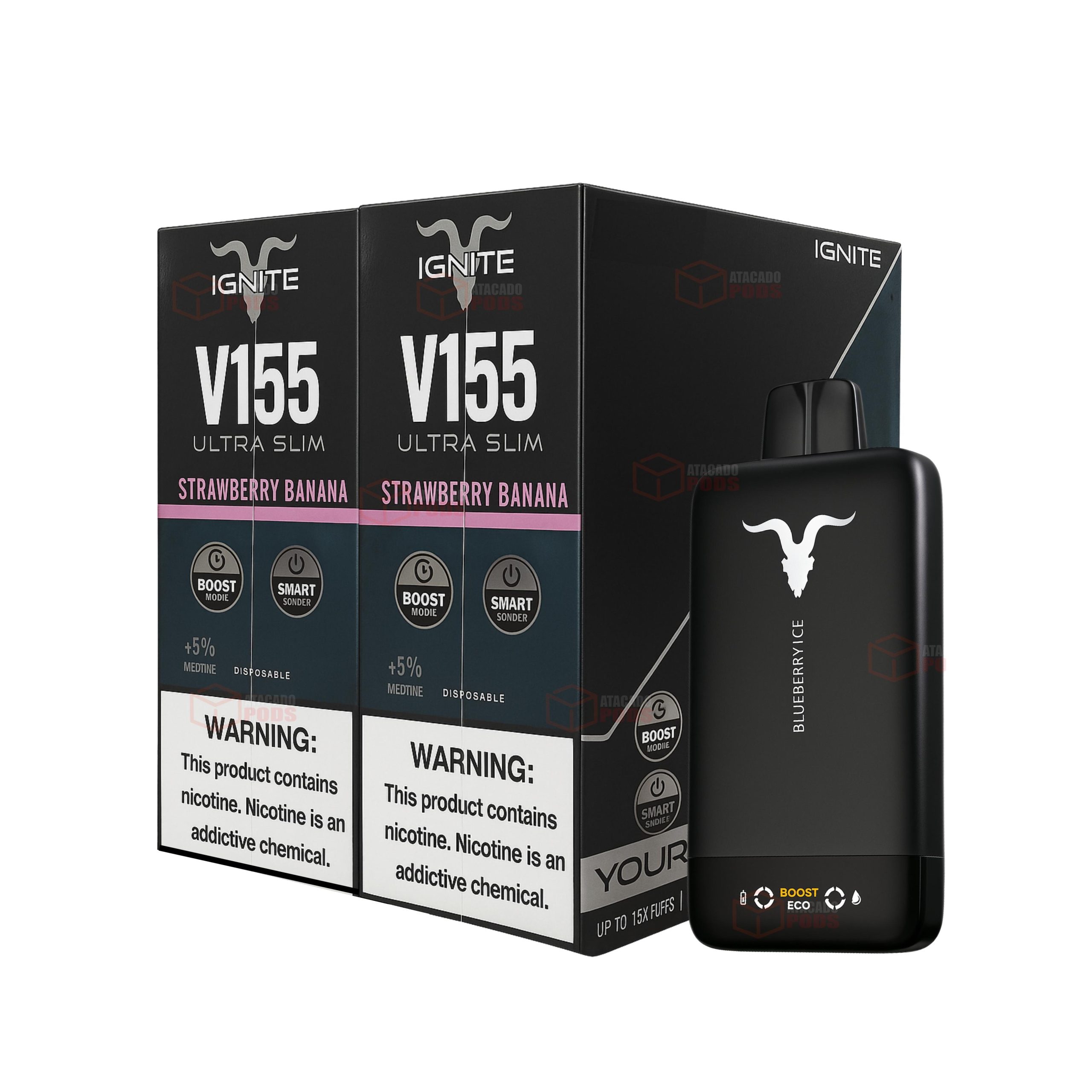 Caixa Ignite V155 Ultra Slim Matte Black – 10 Unidades 1