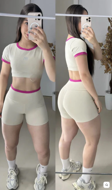 Conjunto Gelato de short poliamida premium de manga curta bicolor 1