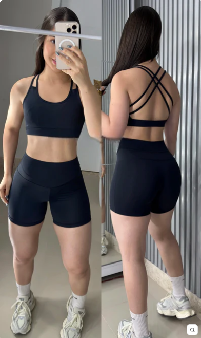 Conjunto Estrelar de short poliamida premium costas cruzadas 1