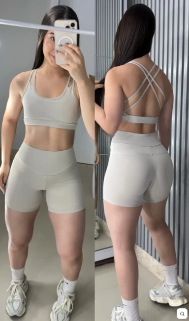 Conjunto Estrelar de short poliamida premium costas cruzadas 2