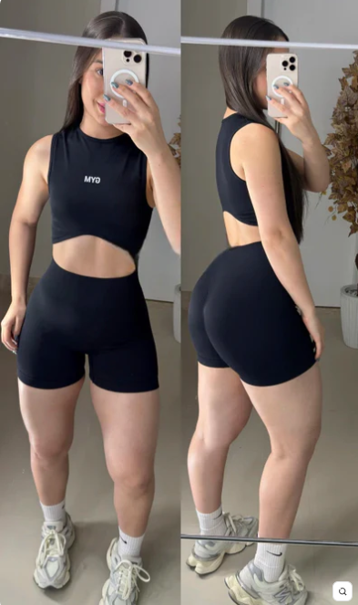 Conjunto de short empina bumbum sem costura GYM 3