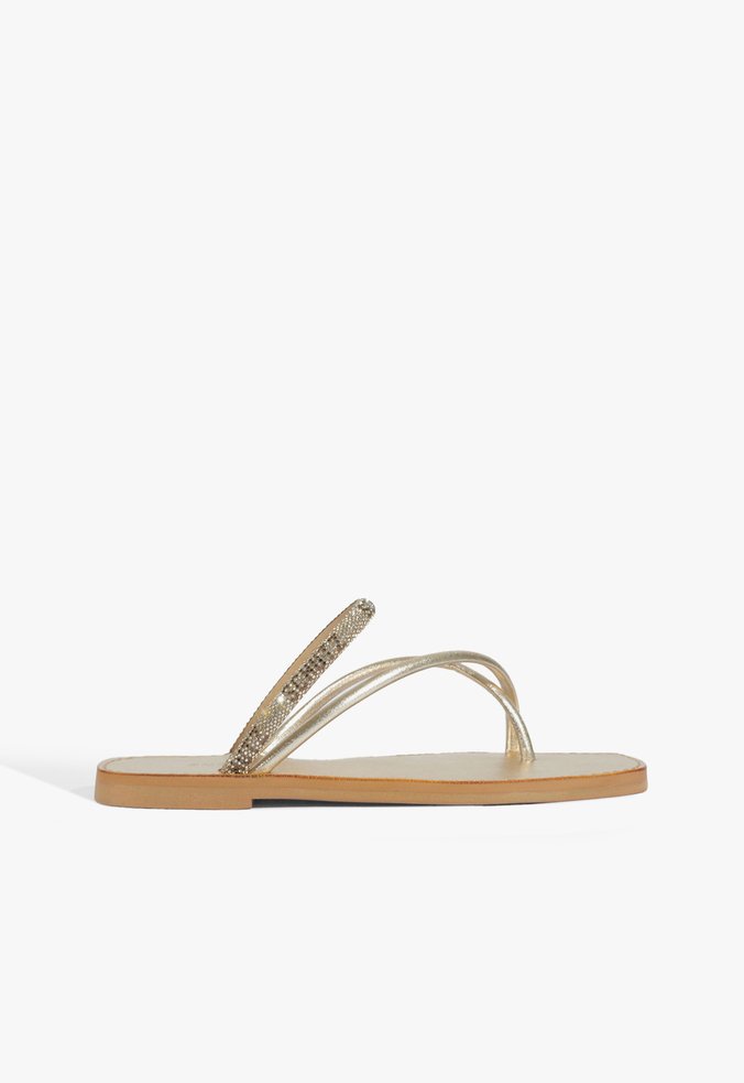 Sandália Rasteira Dourada 1