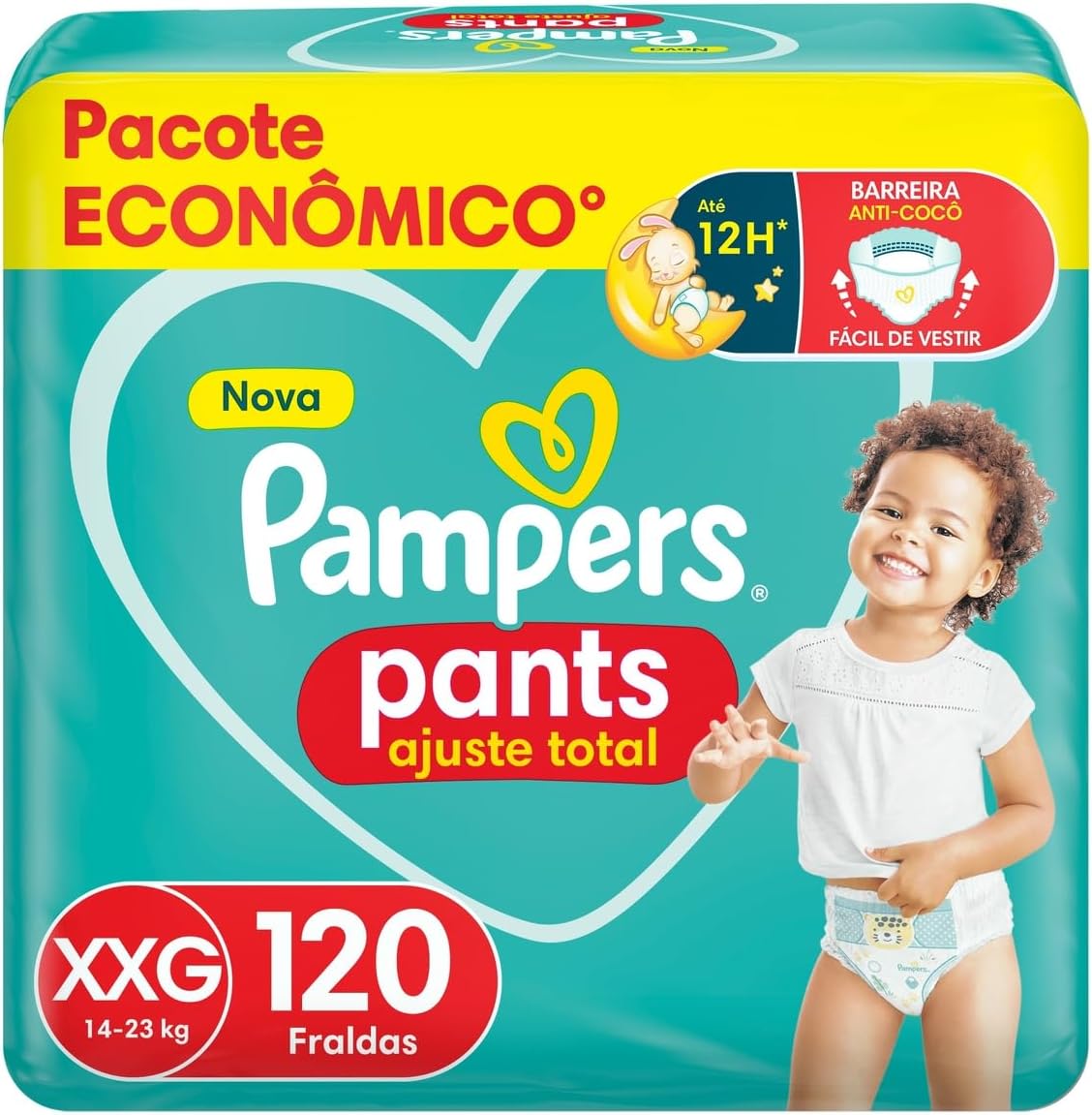 Pampers Fralda Calça Premium Care Ajuste Total, XXG 120 Unidades 1