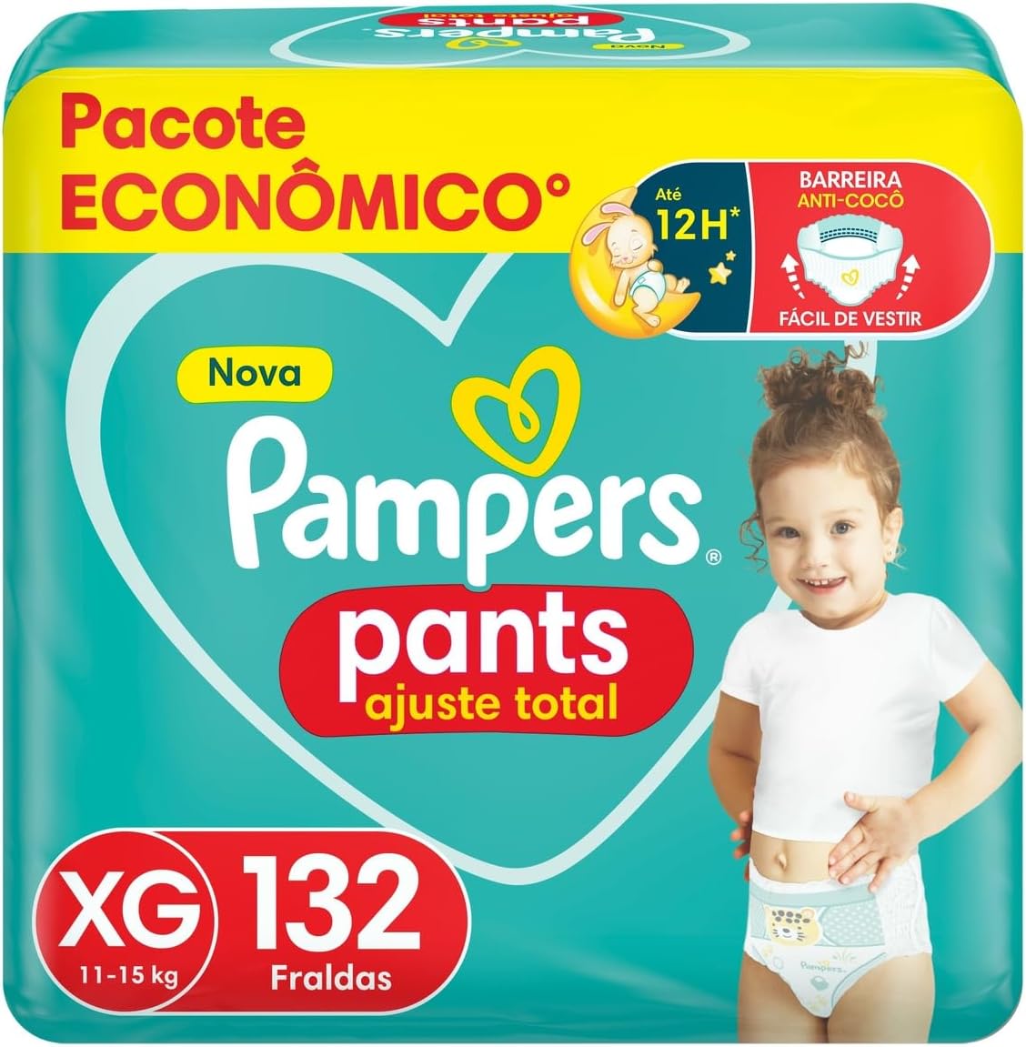Pampers Ajuste Total Fralda XG 132 unidades 1