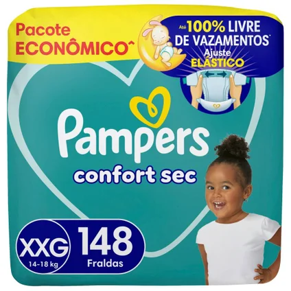 Fraldas Pampers Confort Sec XXG 148 Unidades 1