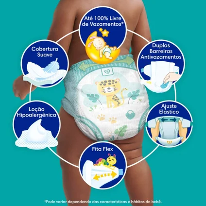 Fralda Pampers Confort Sec XG 148 Unidades, Pampers 3