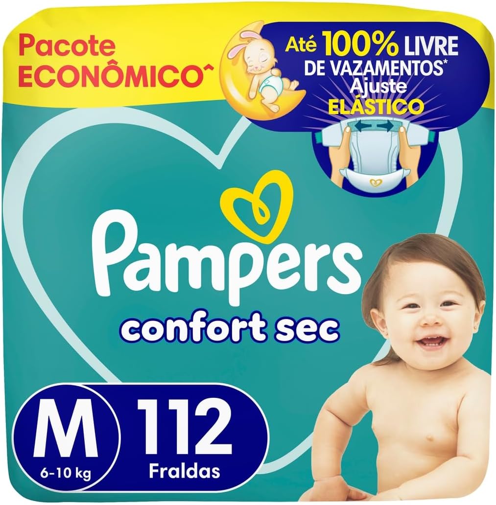 Fralda Pampers Confort Sec Tamanho M 112 Fraldas Descartáveis 1
