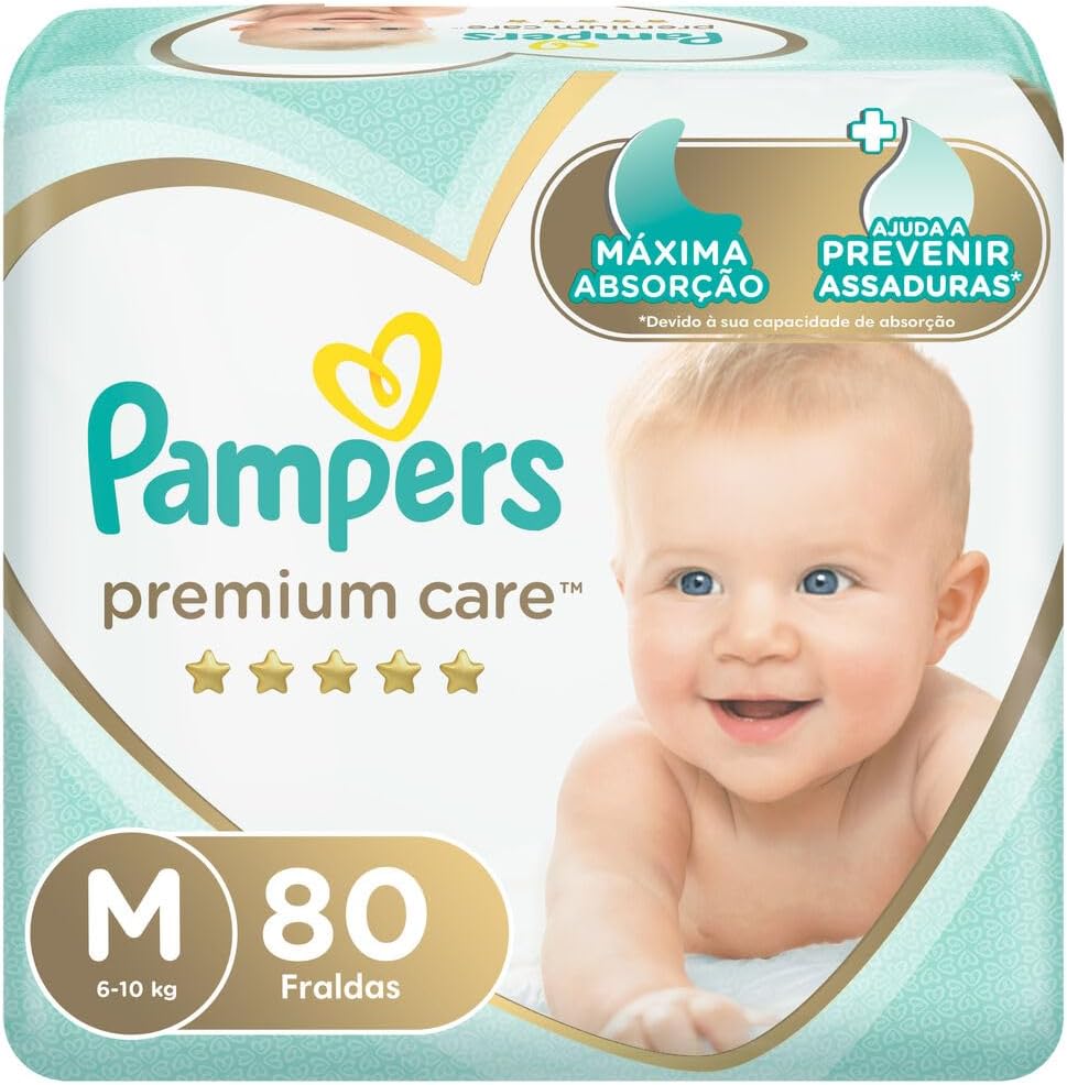 Fralda Pampers Premium Care M - 80 fraldas 1