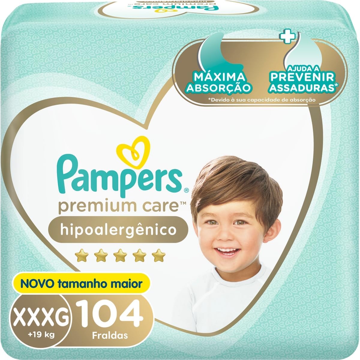 Fralda Pampers Premium Care XXXG - 104 fraldas 1