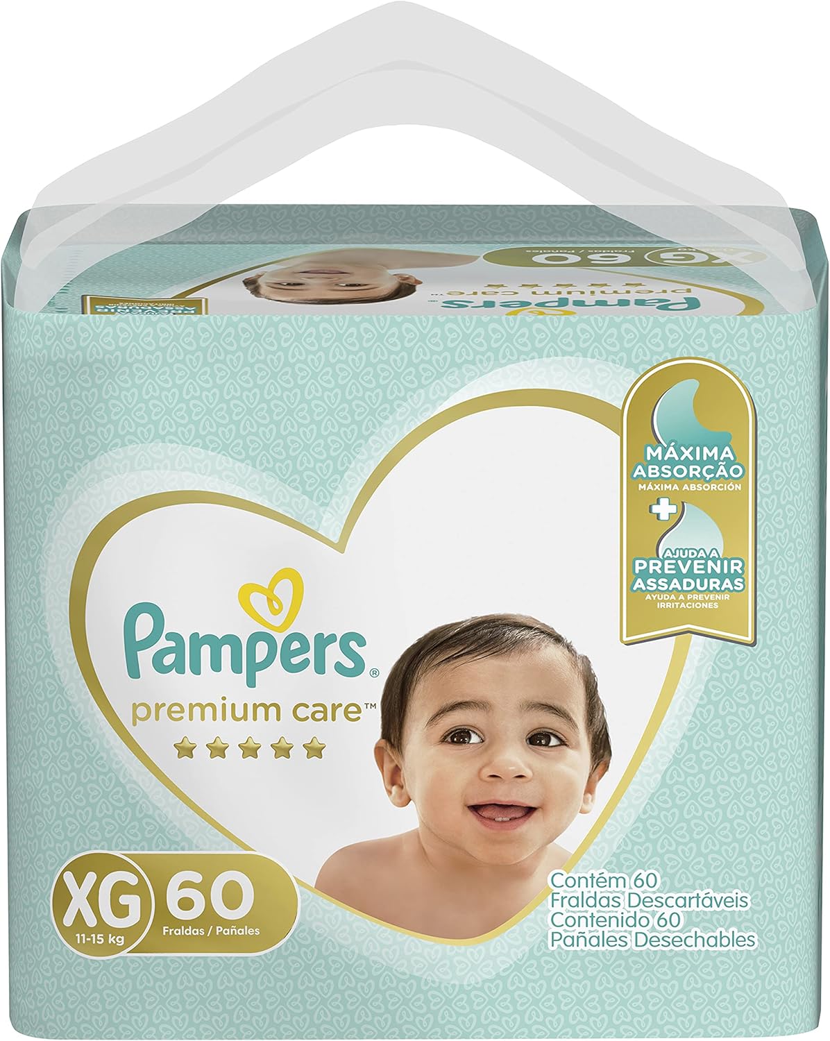 Fralda Pampers Premium Care XG - 60 fraldas 1