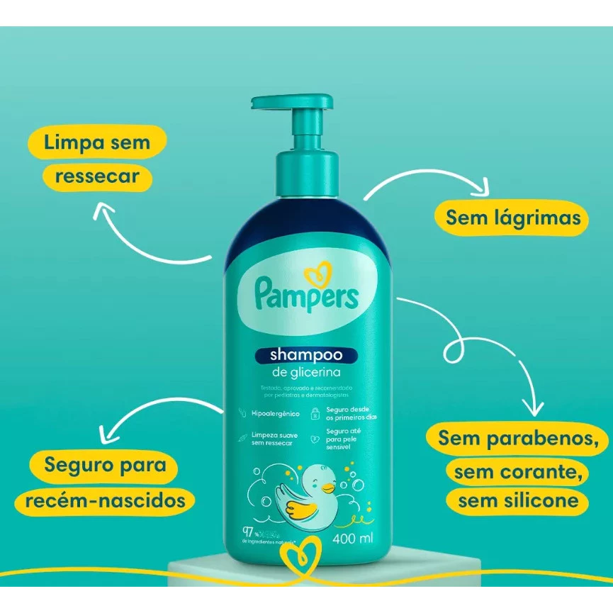 Kit Pampers Shampoo, Cond, Sabonete E Loção Hidratante Bebê 2