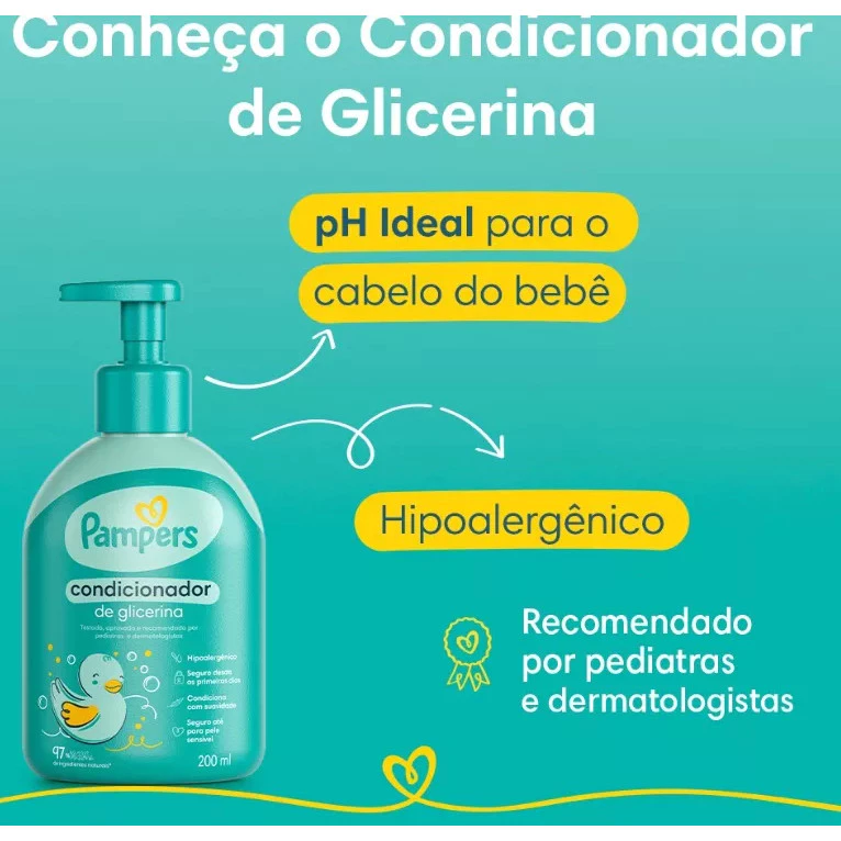 Kit Pampers Shampoo, Cond, Sabonete E Loção Hidratante Bebê 3