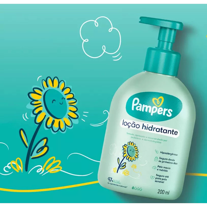 Kit Pampers Shampoo, Cond, Sabonete E Loção Hidratante Bebê 5