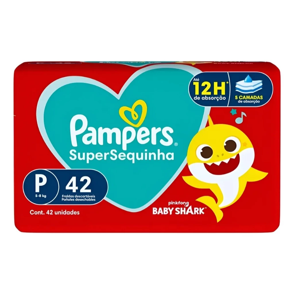 Kit 2 Pacotes Fralda Pampers SuperSequinha 42 unidades cada 2