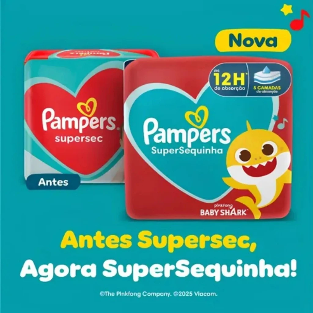 Kit 2 Pacotes Fralda Pampers SuperSequinha 42 unidades cada 3