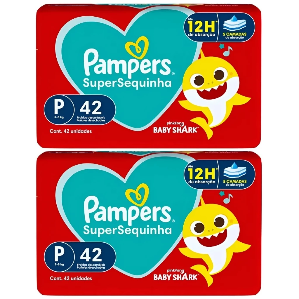Kit 2 Pacotes Fralda Pampers SuperSequinha 42 unidades cada 1