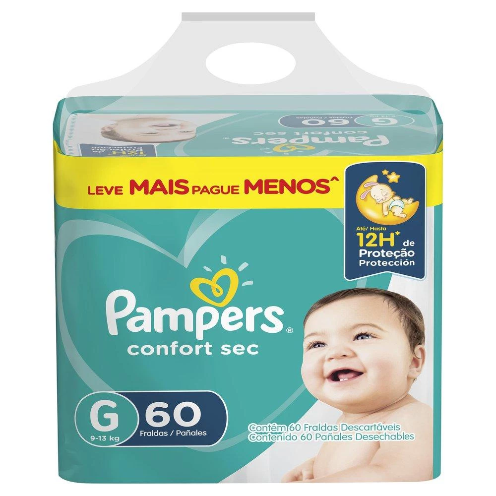 Kit Fralda Pampers Confort Sec Super Tamanho G 120 3