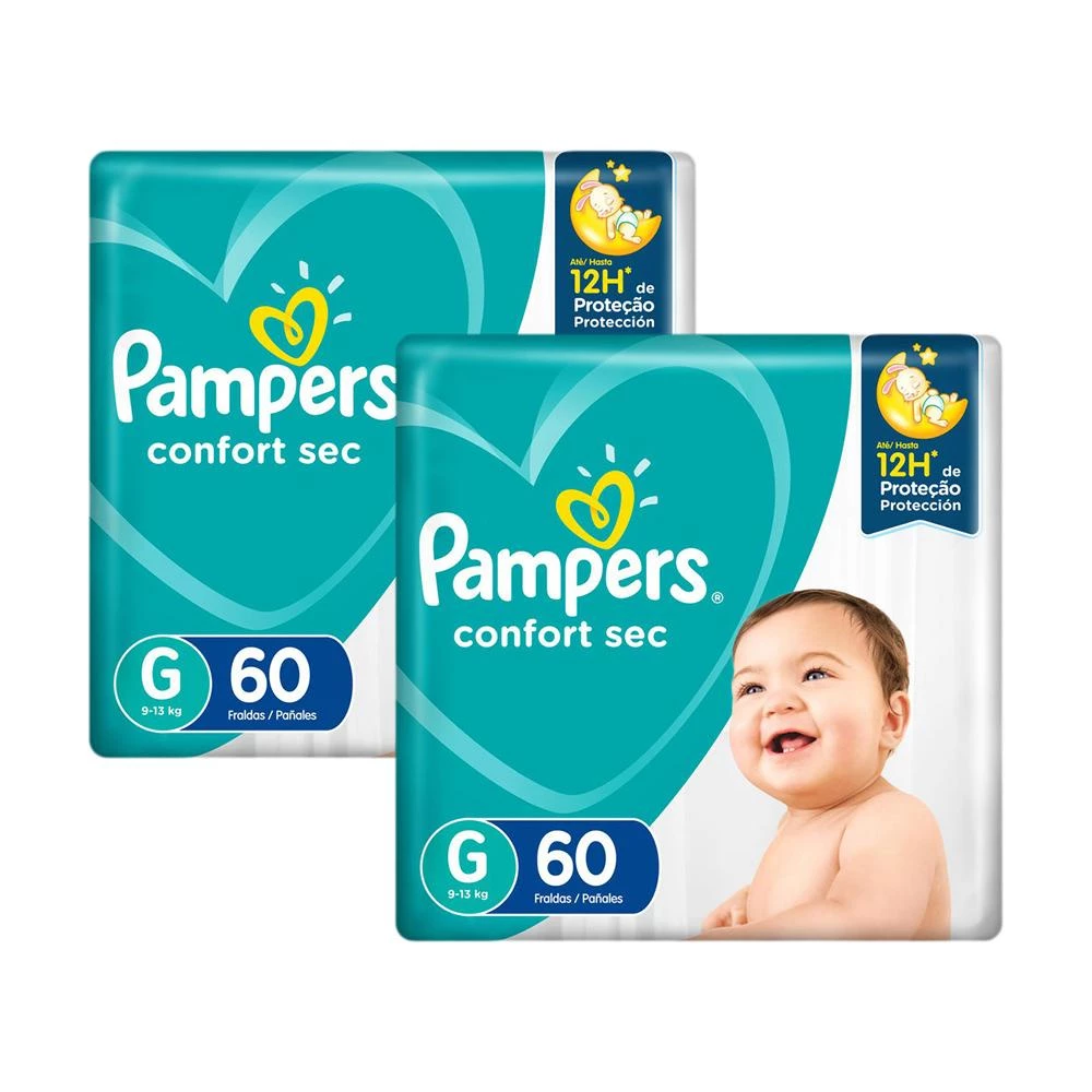 Kit Fralda Pampers Confort Sec Super Tamanho G 120 1
